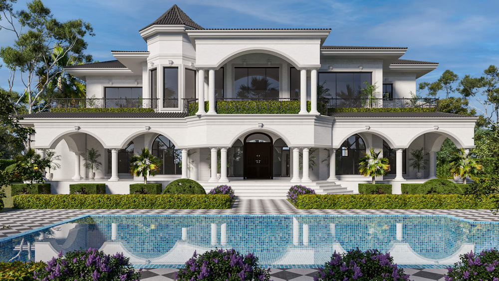 3d architectural exterior design of house, commercial building 3d rendering